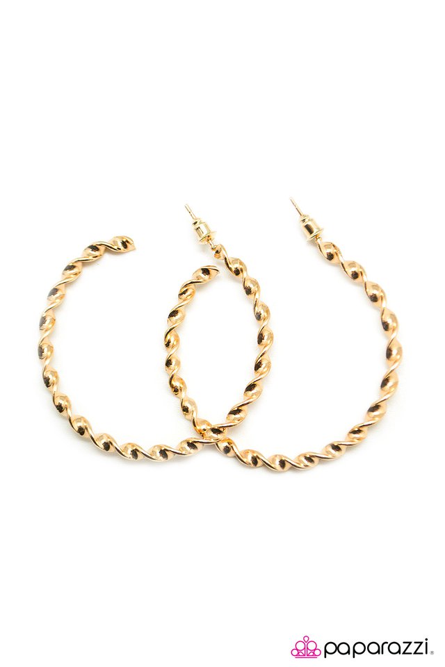 Paparazzi ♥ A Whirl and A Twirl - Gold ♥ Earrings
