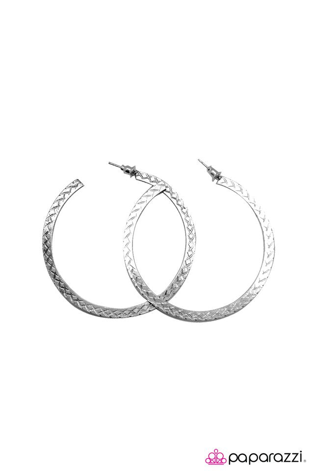 Paparazzi ♥ Crossfire - Silver ♥ Earrings