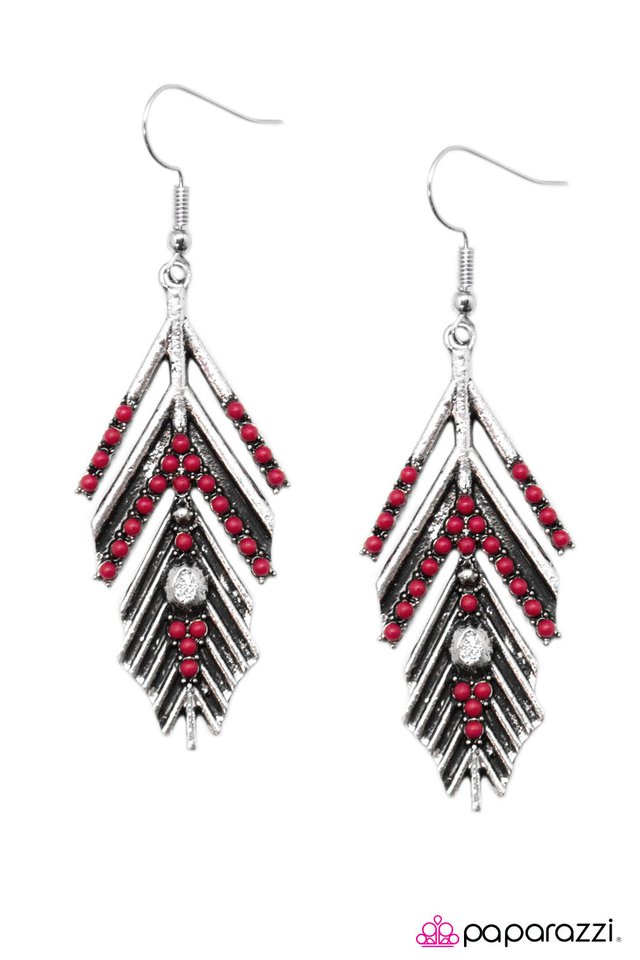 Paparazzi ♥ Huntress - Red ♥ Earrings