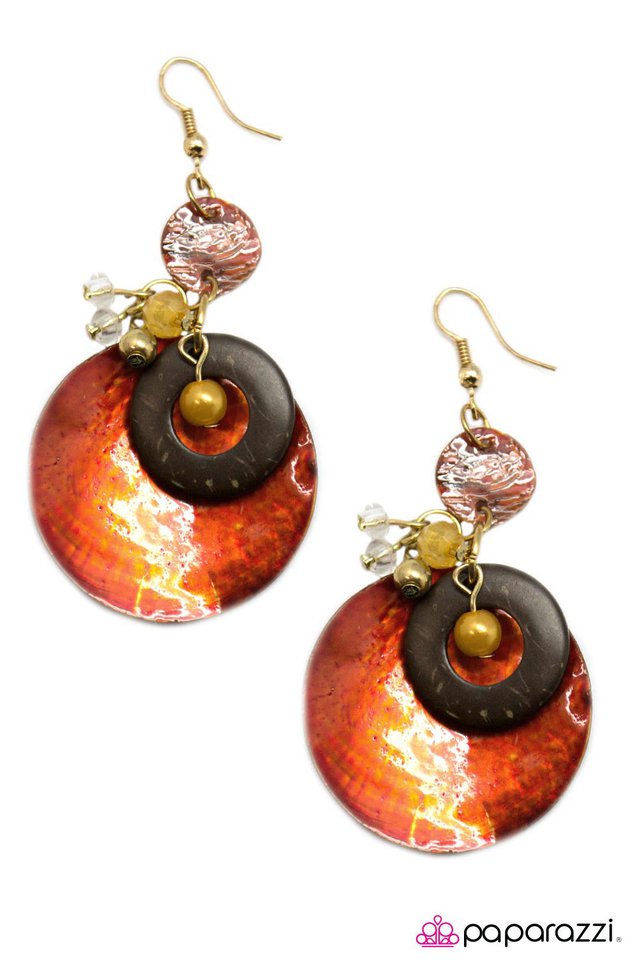 Paparazzi ♥ Out of Your Shell - Orange ♥ Earrings