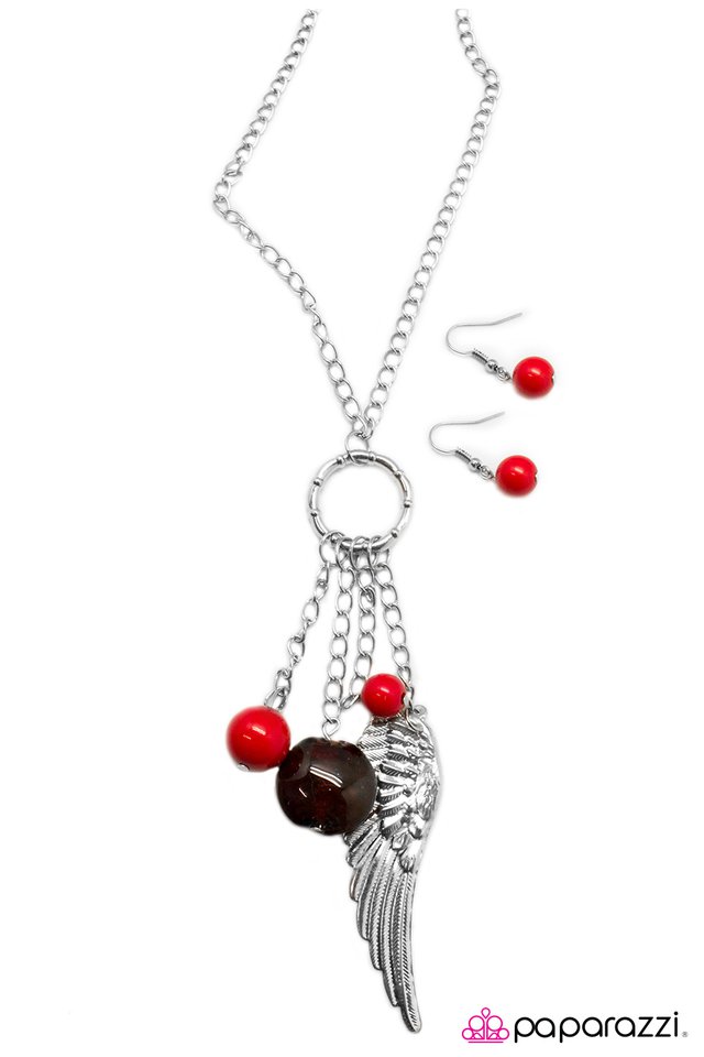 Paparazzi ♥ On a Wing and a Prayer - Red ♥ Necklace
