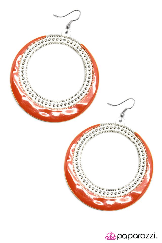 Paparazzi ♥ Cheshire Charm - Orange ♥ Earrings