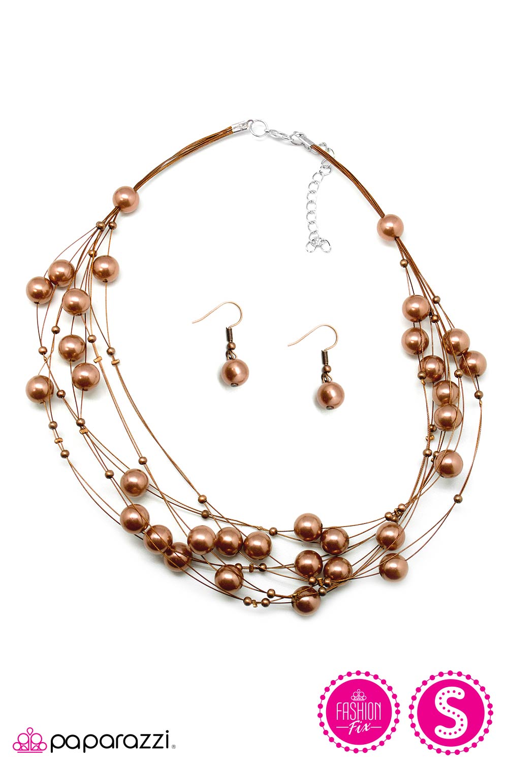 Paparazzi ♥ Pearl Armada - Copper ♥ Necklace