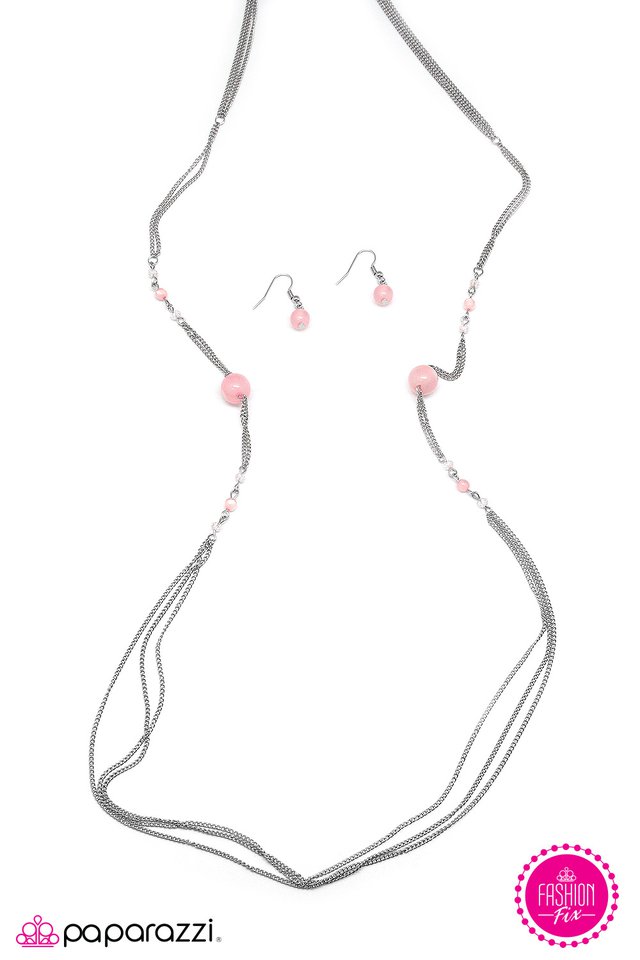 Paparazzi ♥ Half Past Midnight - Pink ♥ Necklace