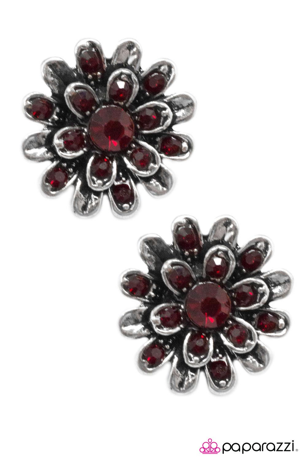 Paparazzi ♥ Always In Bloom - Red ♥ Post Earrings