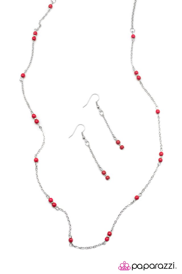 Paparazzi ♥ Desert Diablo - Red ♥ Necklace