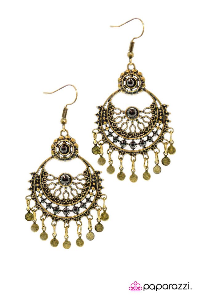 Paparazzi ♥ Genie in a Bottle - Brass ♥ Earrings