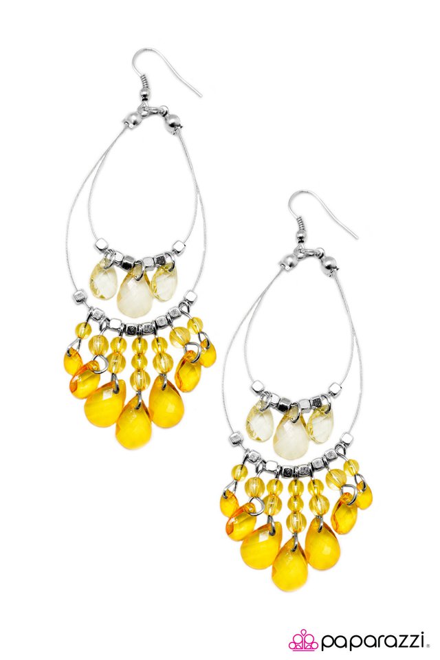 Paparazzi ♥ Tahiti Sunrise - Yellow ♥ Earrings