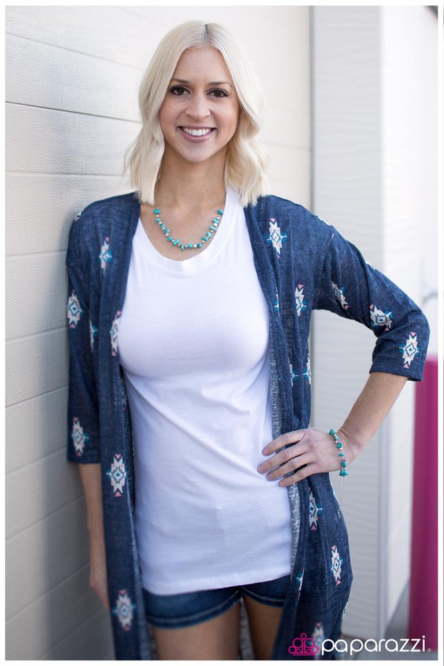 Paparazzi ♥ Pebble Pow-Wow - Blue ♥ Necklace