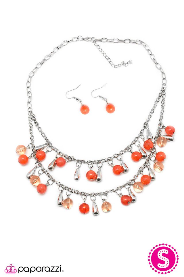 Paparazzi ♥ Stop, Drop, and Roll - Orange ♥ Necklace