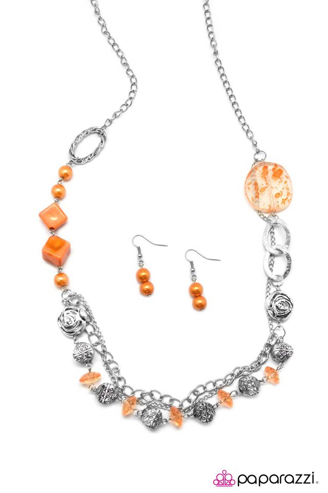 Paparazzi ♥ Spring Break - Orange ♥ Necklace