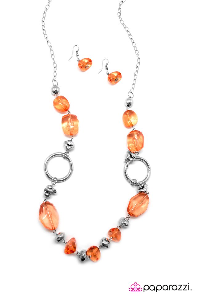 Paparazzi ♥ On The Rocks - Orange ♥ Necklace