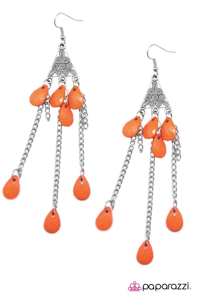 Paparazzi ♥ Egyptian Pyramids - Orange ♥ Earrings