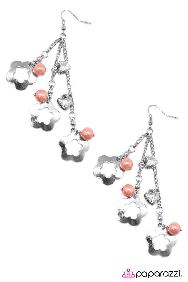 Paparazzi ♥ Hearts and Flowers - Orange ♥ Earrings