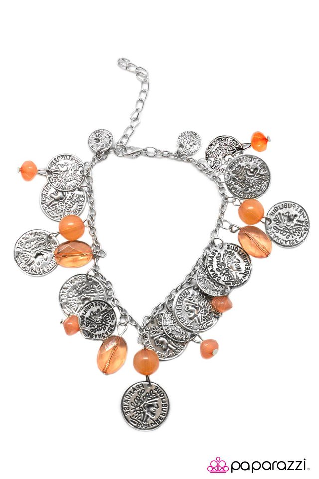 Paparazzi ♥ Two-Faced - Orange ♥ Bracelet