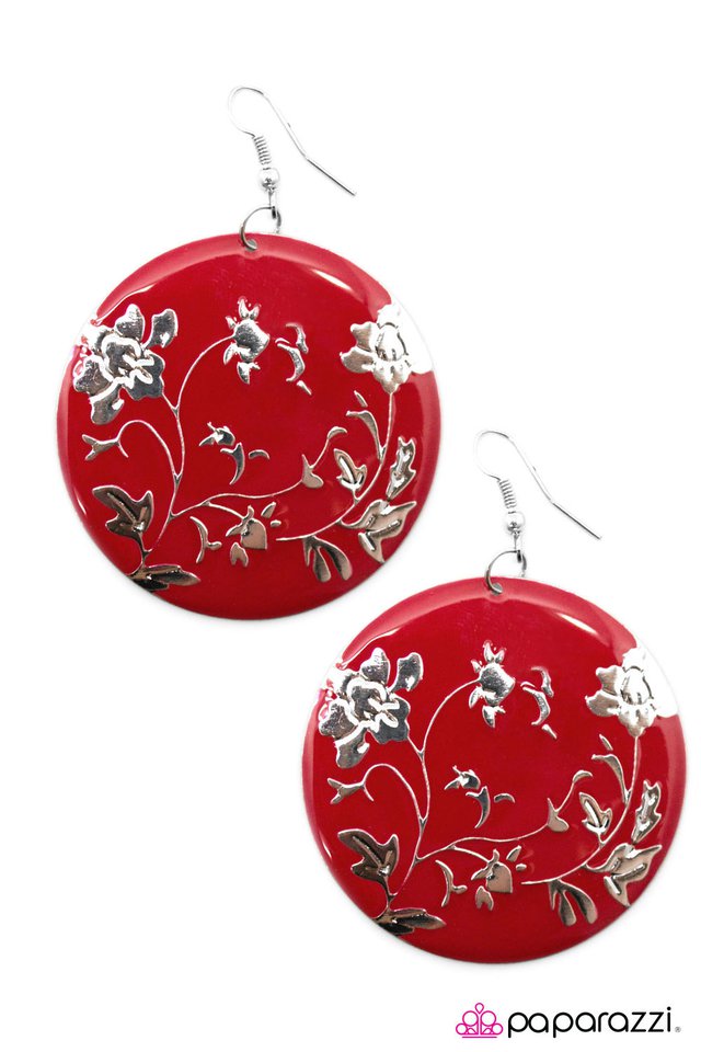 Paparazzi ♥ Botanical Gardens - Red ♥ Earrings