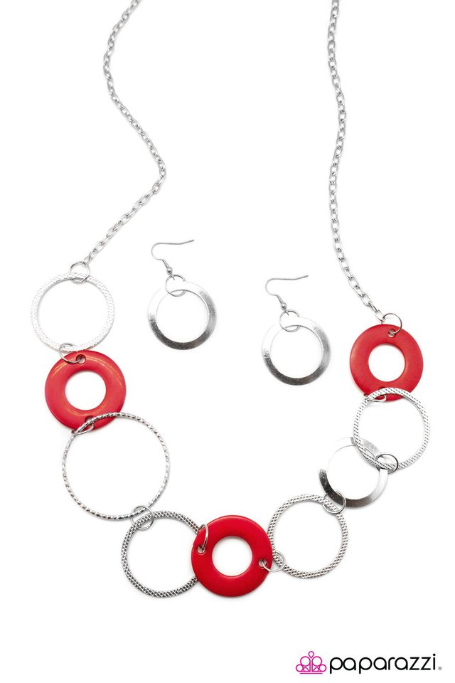 Paparazzi ♥ Three Ring Circus - Red ♥ Necklace