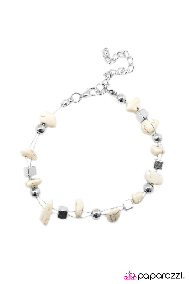 Paparazzi ♥ This Calls For A PEBBLE-bration! - White ♥ Bracelet