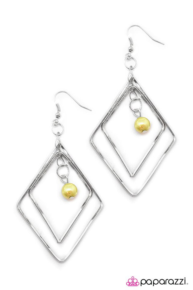 Paparazzi ♥ A Saving Grace - Yellow ♥ Earrings