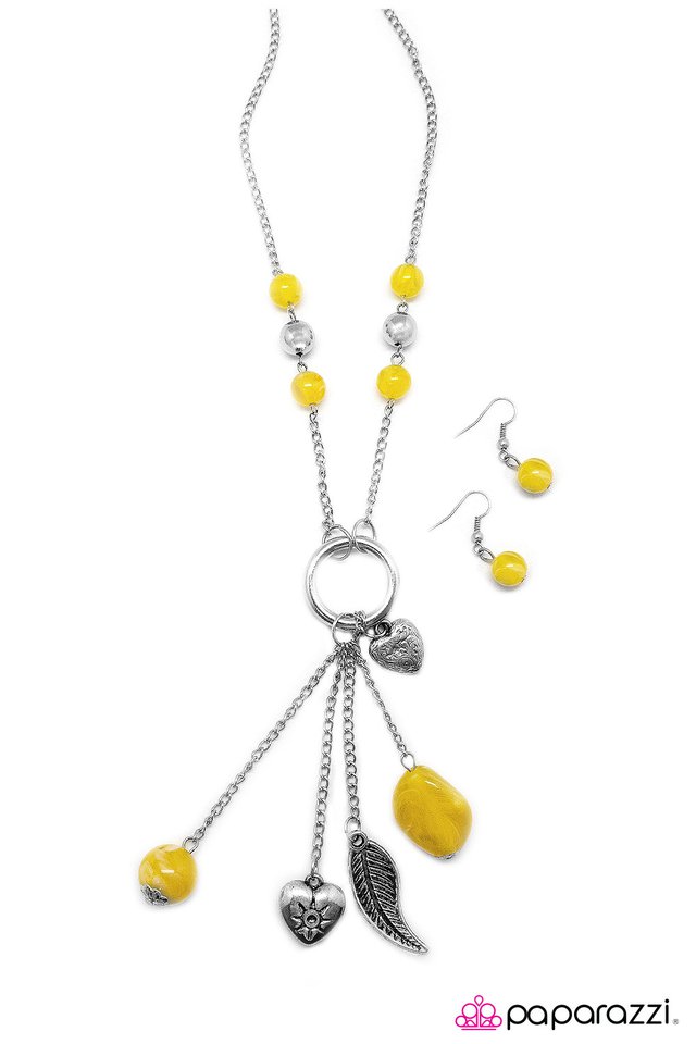 Paparazzi ♥ Hanging By a Moment - Yellow ♥ Necklace