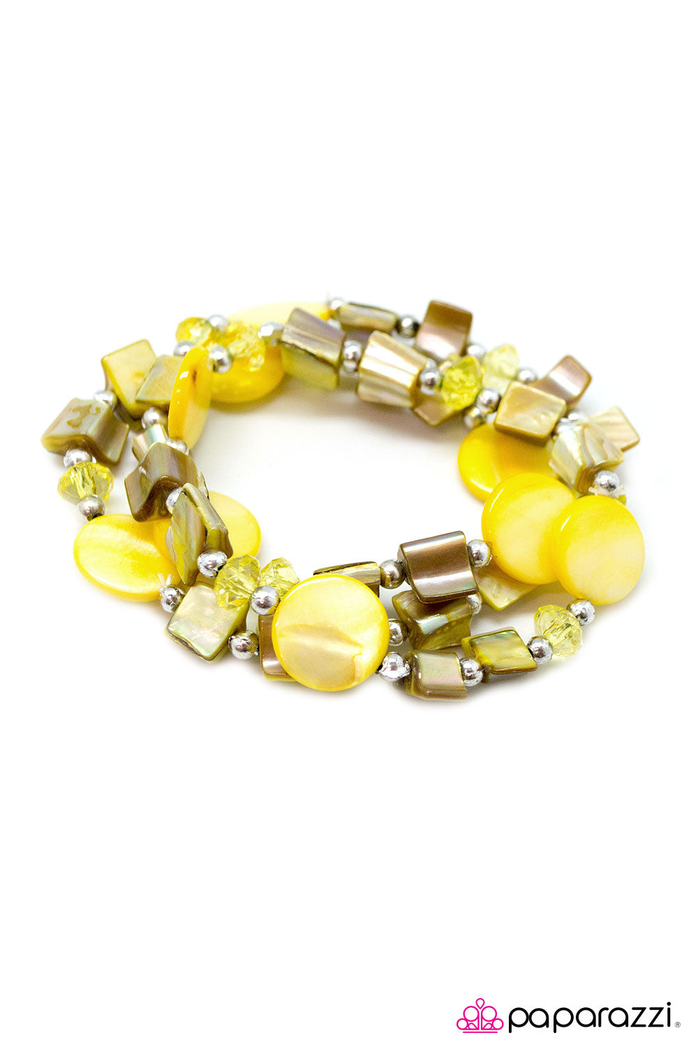 Paparazzi ♥ Pile It On - Yellow ♥ Bracelet