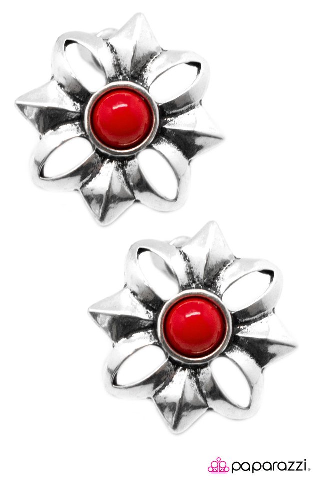 Paparazzi ♥ Take Your Time - Red ♥ Post Earrings