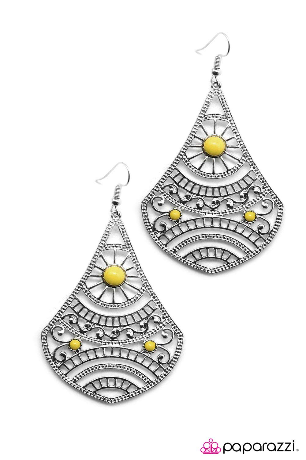 Paparazzi ♥ Corolla Sunrise - Yellow ♥ Earrings
