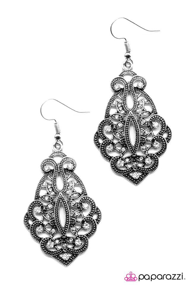 Paparazzi ♥ Out With a Bang - White ♥ Earrings