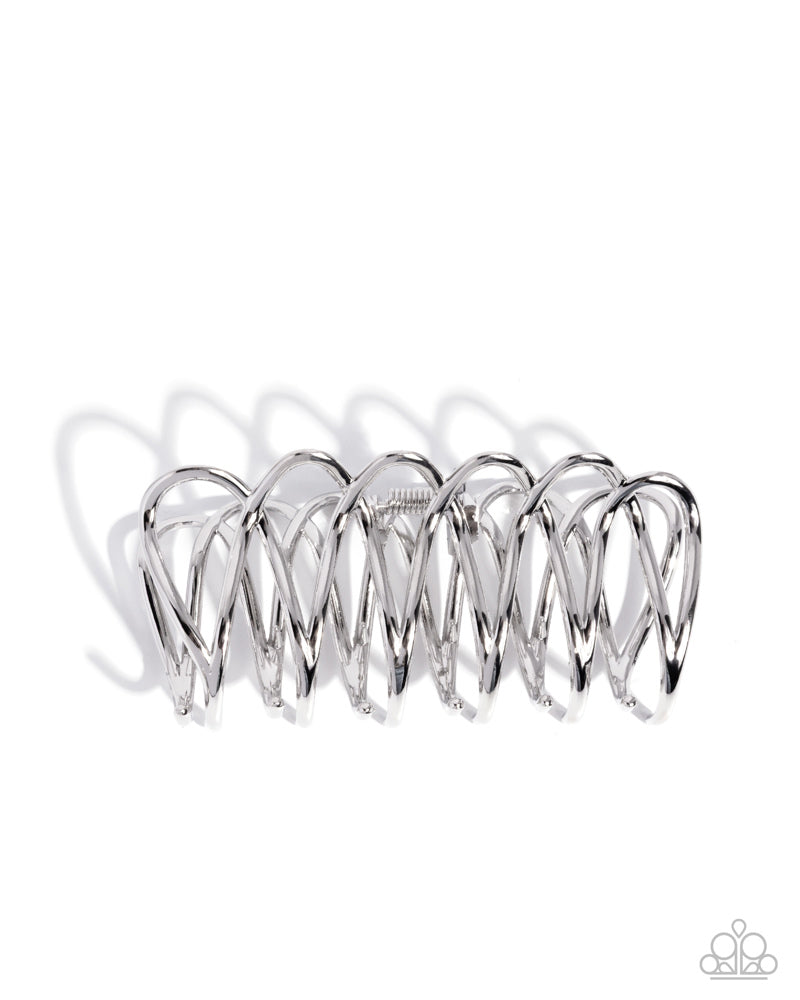 *Ordered 10/27+* Paparazzi ♥ Scalloped Showstopper - Silver ♥ Hair Clip ...