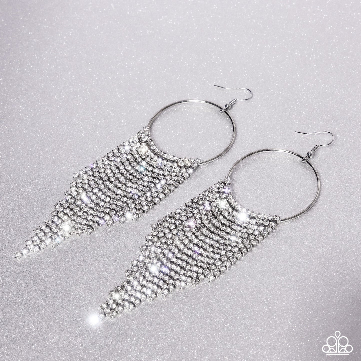 Paparazzi ♥ Streamlined Shimmer - White ♥  Earrings