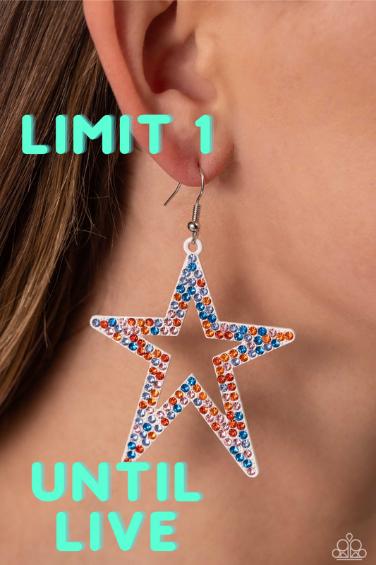 Paparazzi ♥ Rockstar Energy - White ♥  Earrings