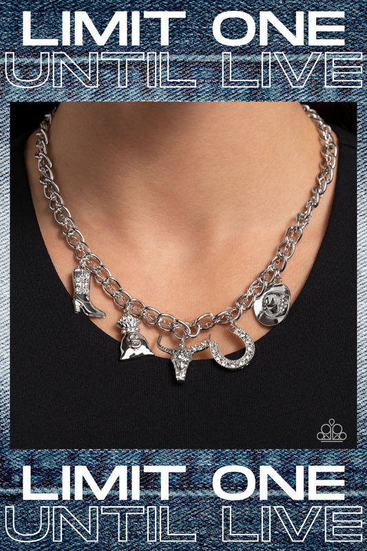 Paparazzi ♥ Cowboy Collection - White ♥  Necklace