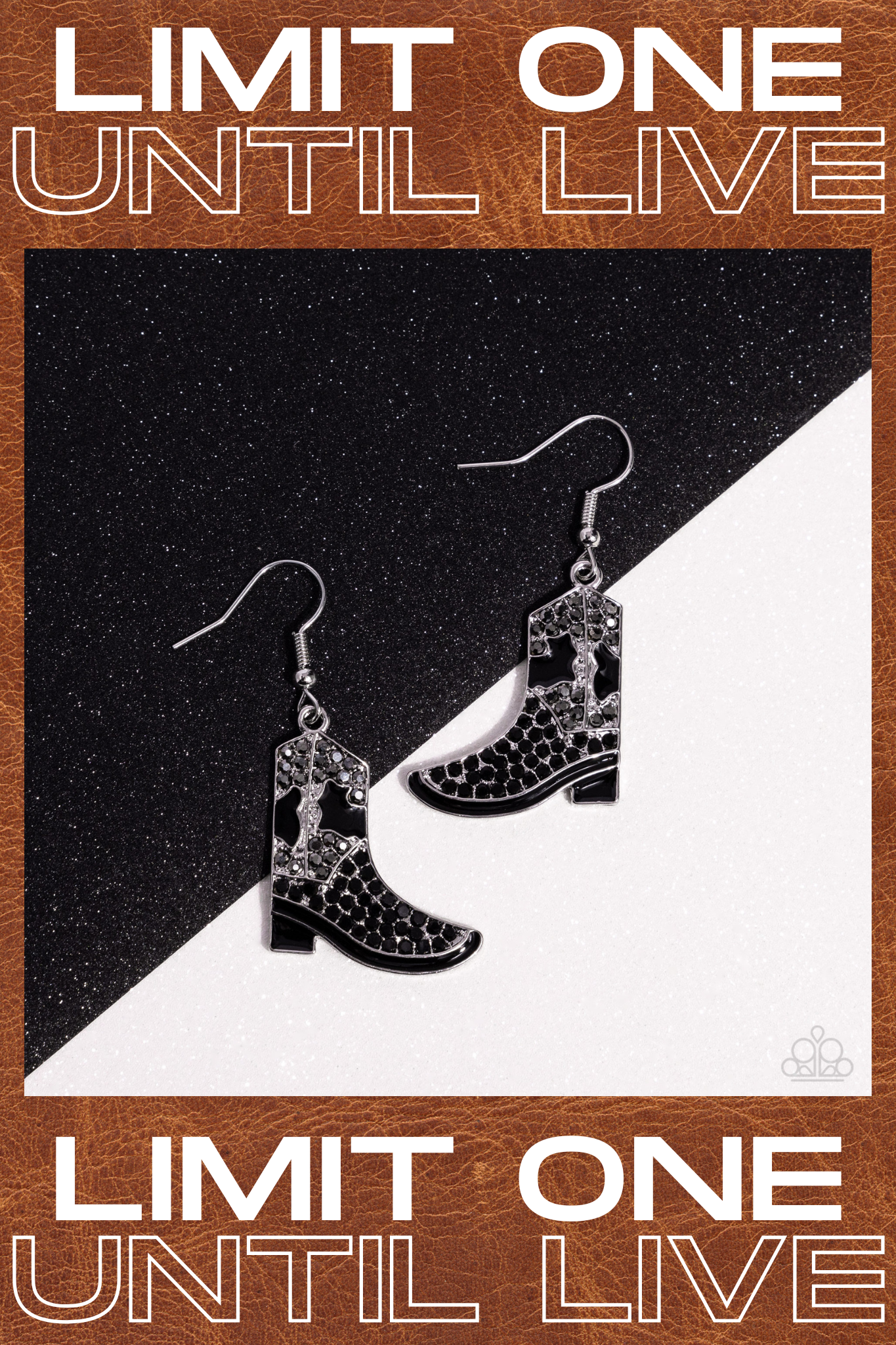 Paparazzi ♥ Boot Scootin Bling - Black ♥  Earrings