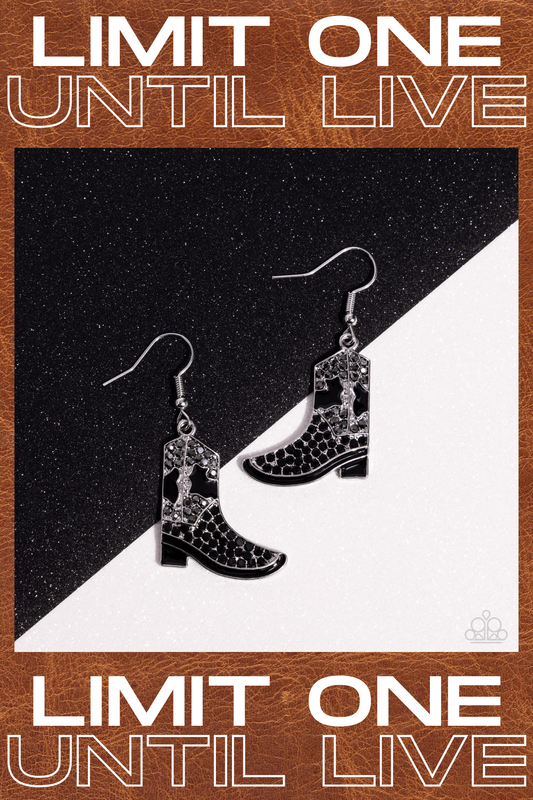 Paparazzi ♥ Boot Scootin Bling - Black ♥  Earrings