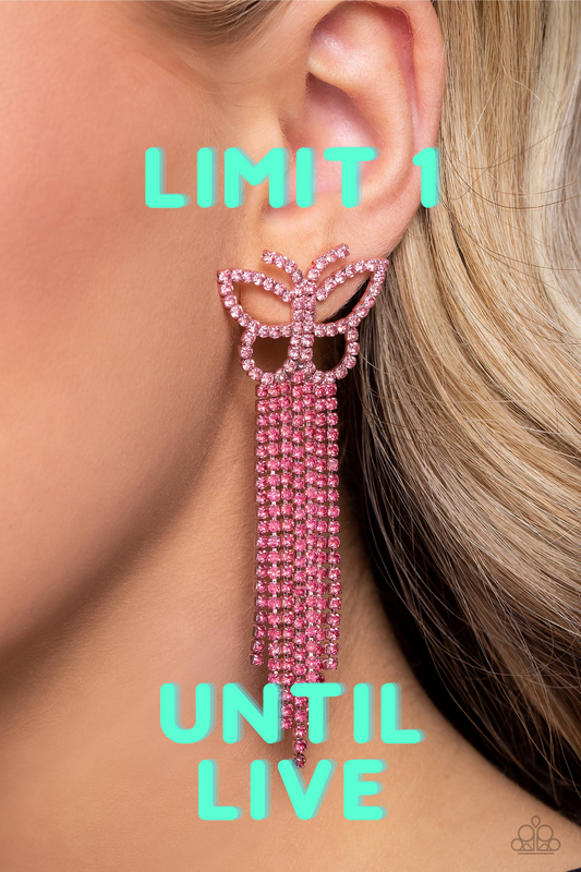 Paparazzi ♥ Billowing Butterflies - Pink ♥  Post Earrings