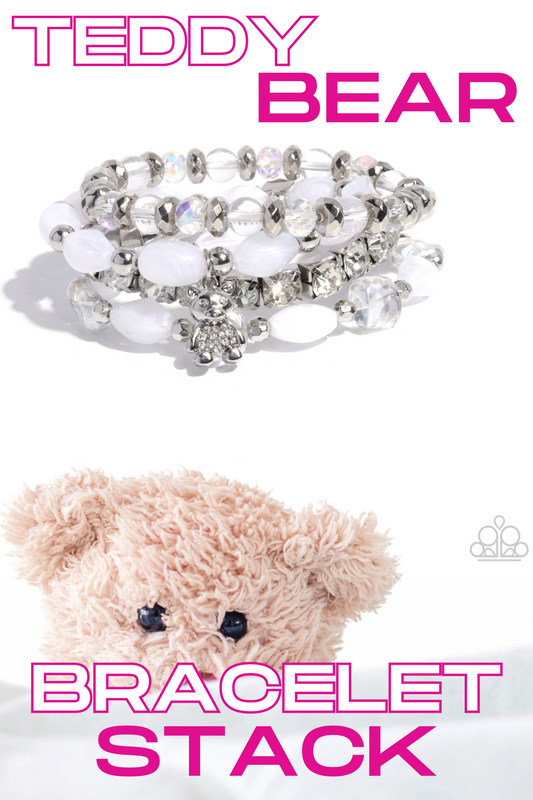 Paparazzi ♥ Bewitching Bear - White ♥ Bracelet
