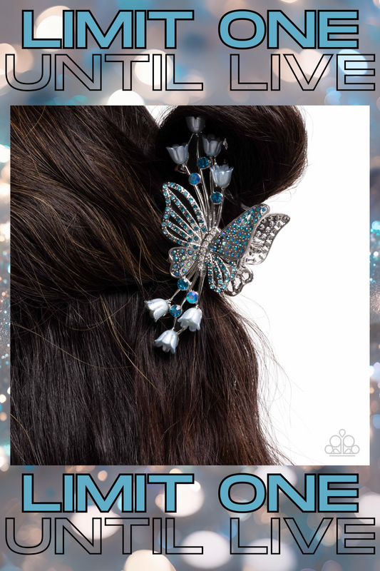 Paparazzi ♥ Fluttering French - Blue ♥ Hair Clip
