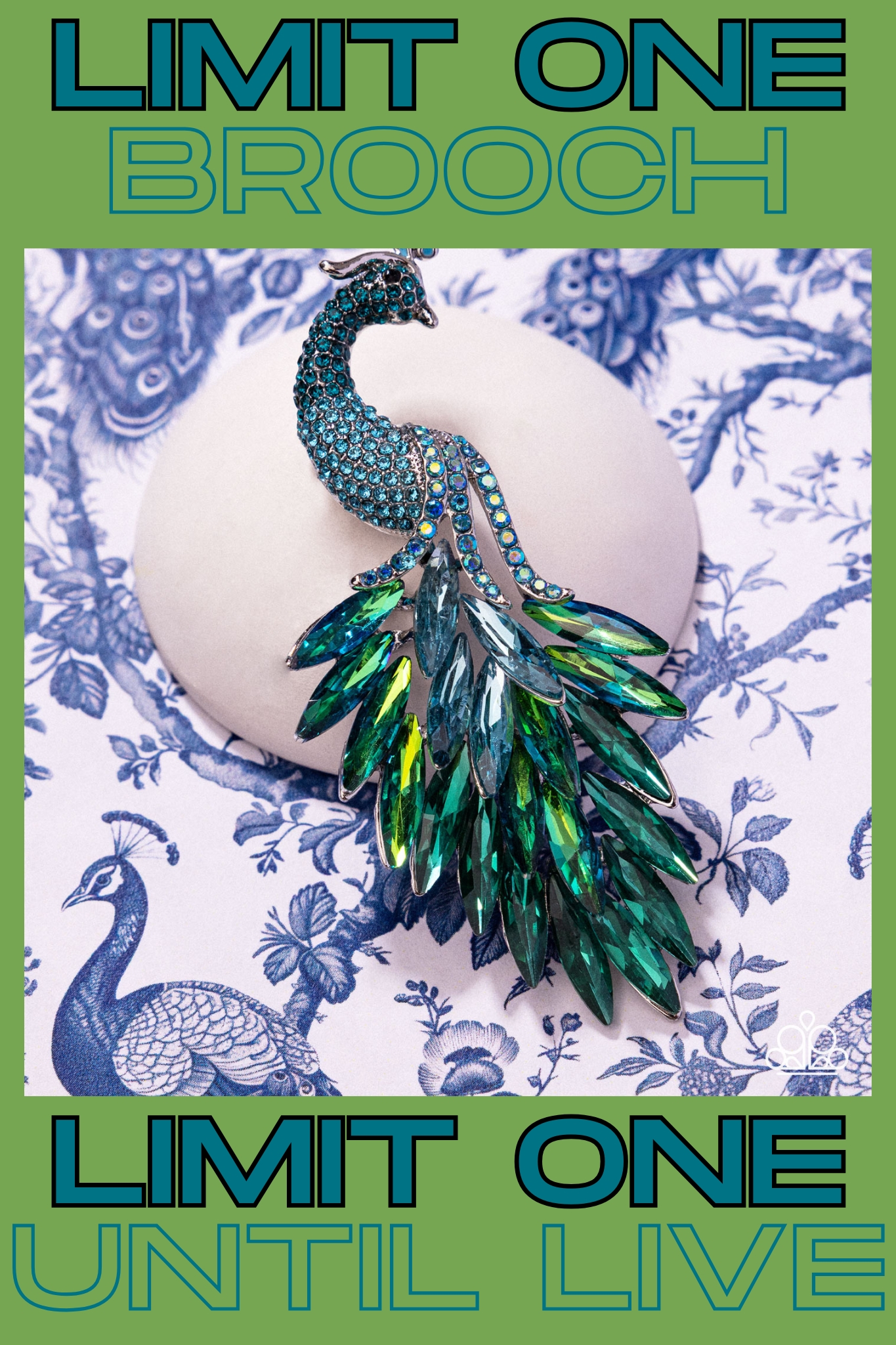 *Ordered 6/2025* Paparazzi ♥ Peacock Pedestal - Blue ♥ Brooch