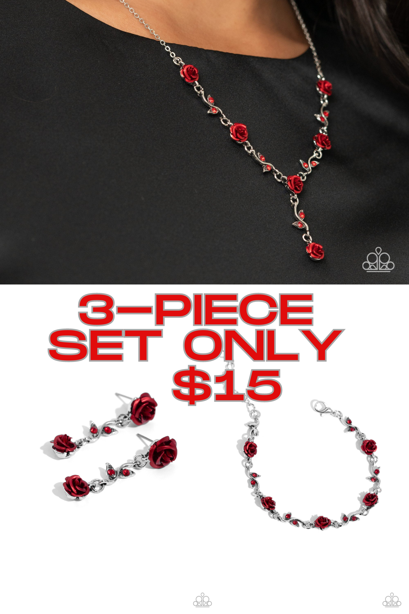 3-Piece Red Rose Set