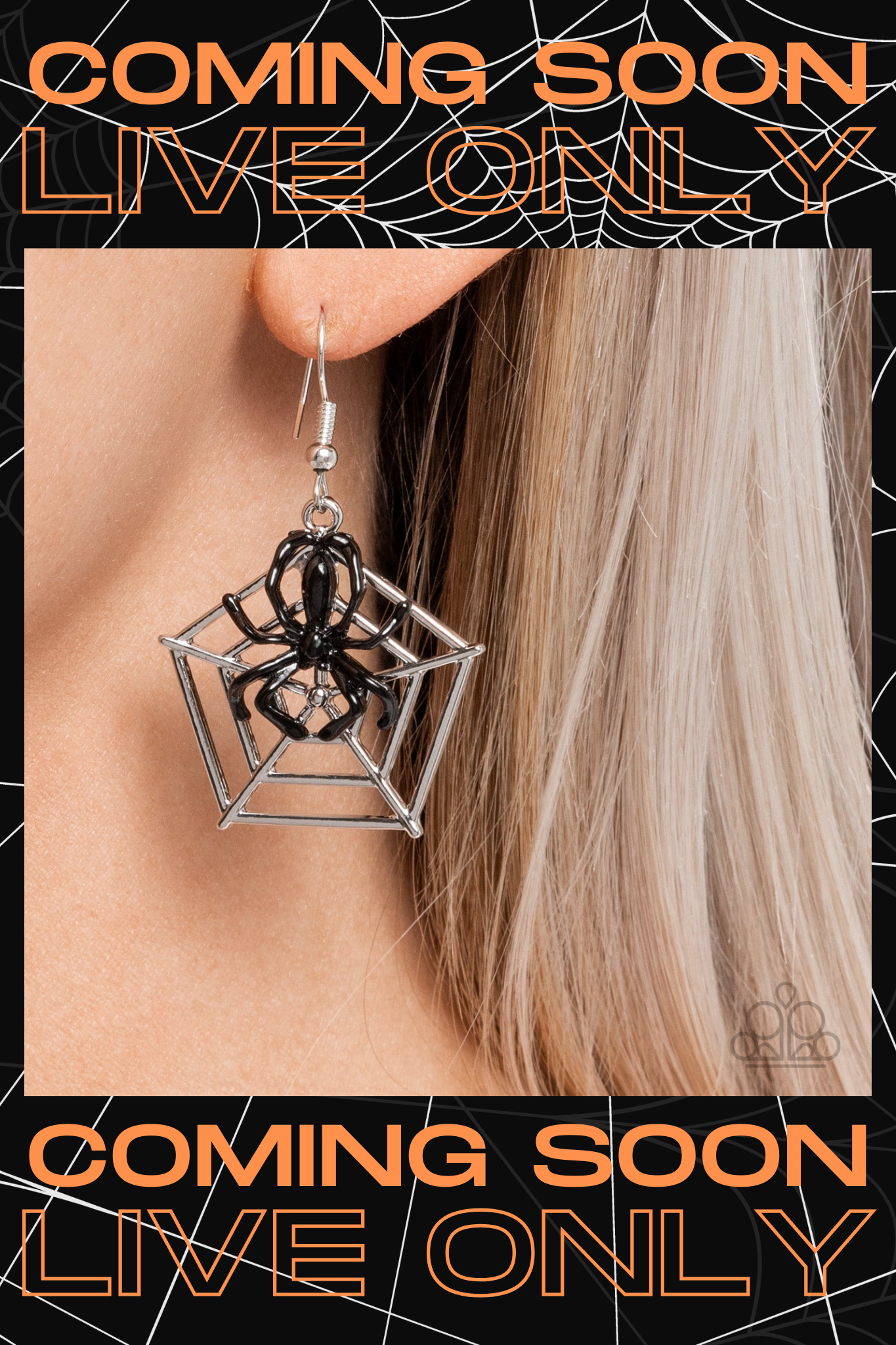 $16 set with ROSE necklace Paparazzi ♥ Spiderweb Statement - Black ♥  Earrings (Copy)