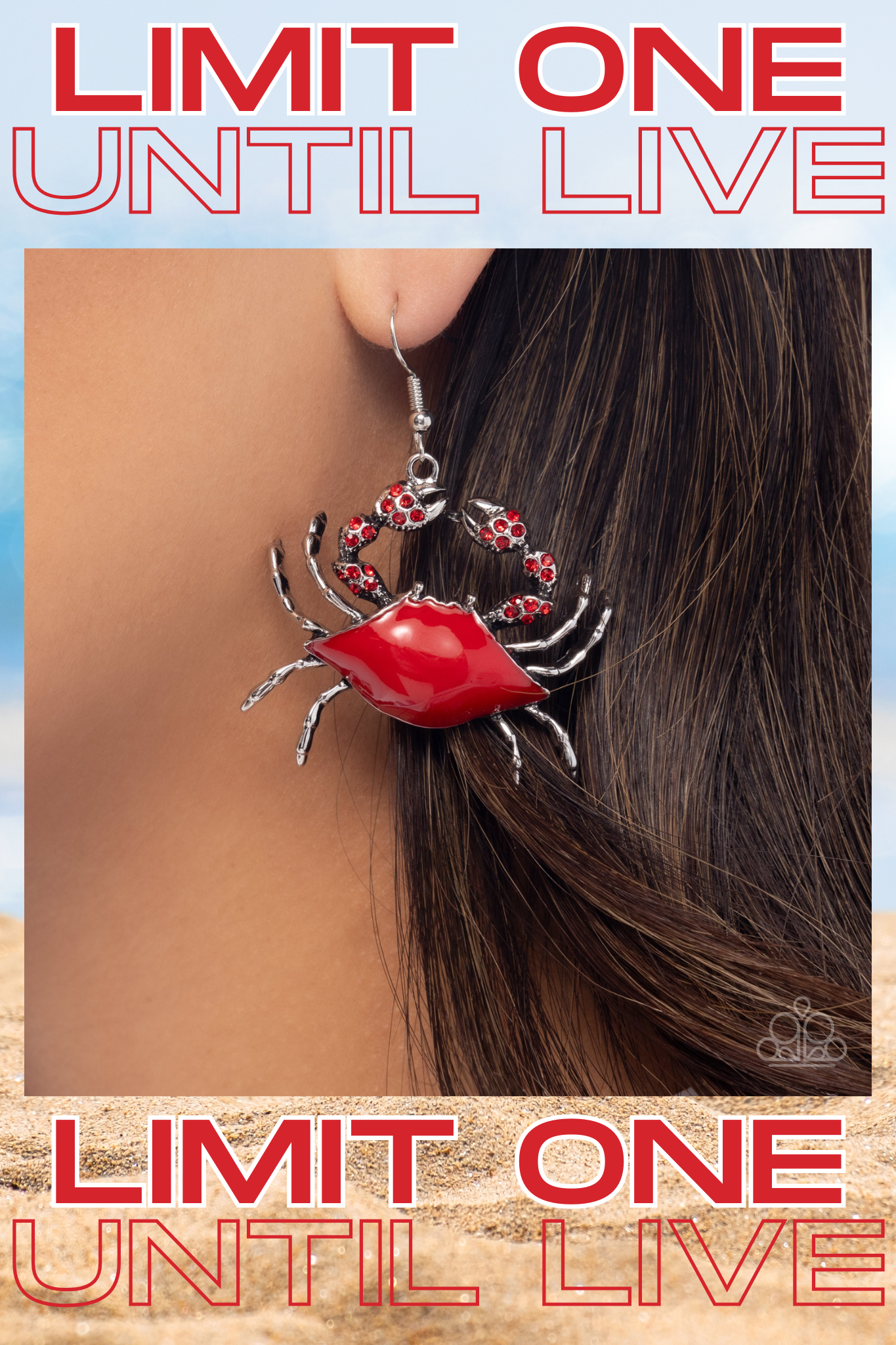 Paparazzi ♥ Colorful Crab - Red ♥ Earrings