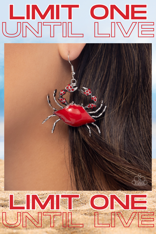 Paparazzi ♥ Colorful Crab - Red ♥ Earrings