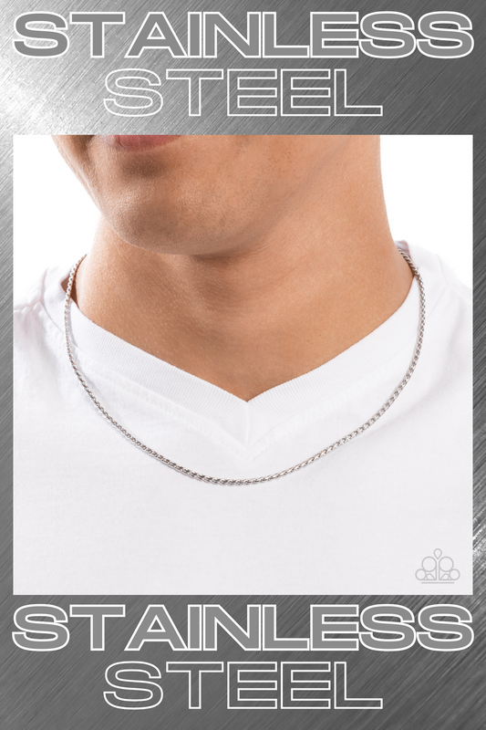 Paparazzi ♥ Stainless Solo - Silver ♥ Mens Necklace