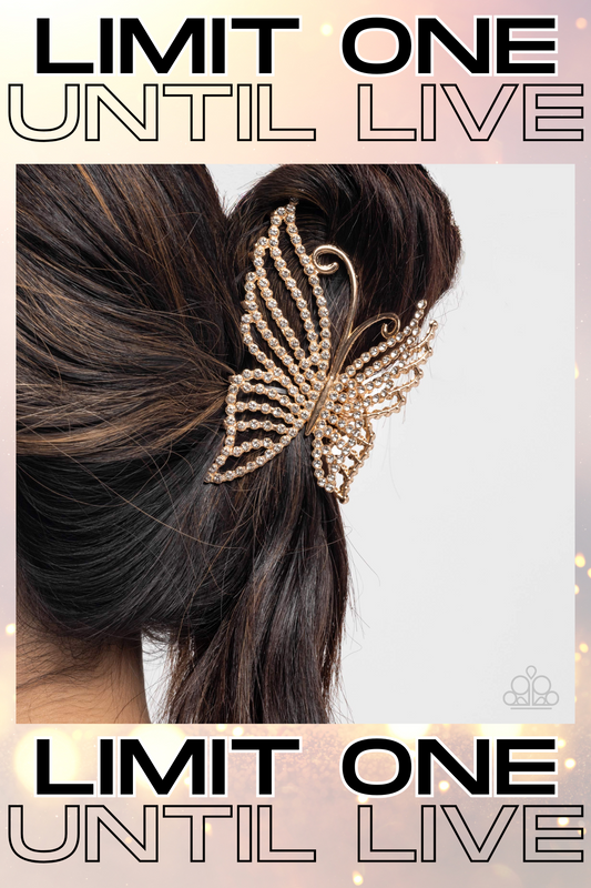 Paparazzi ♥ Floating Fanfare - Gold ♥ Hair Clip