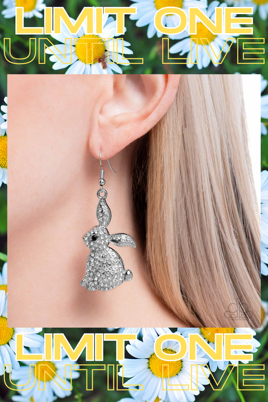 Paparazzi ♥ Bunny Bling - White ♥ Earrings
