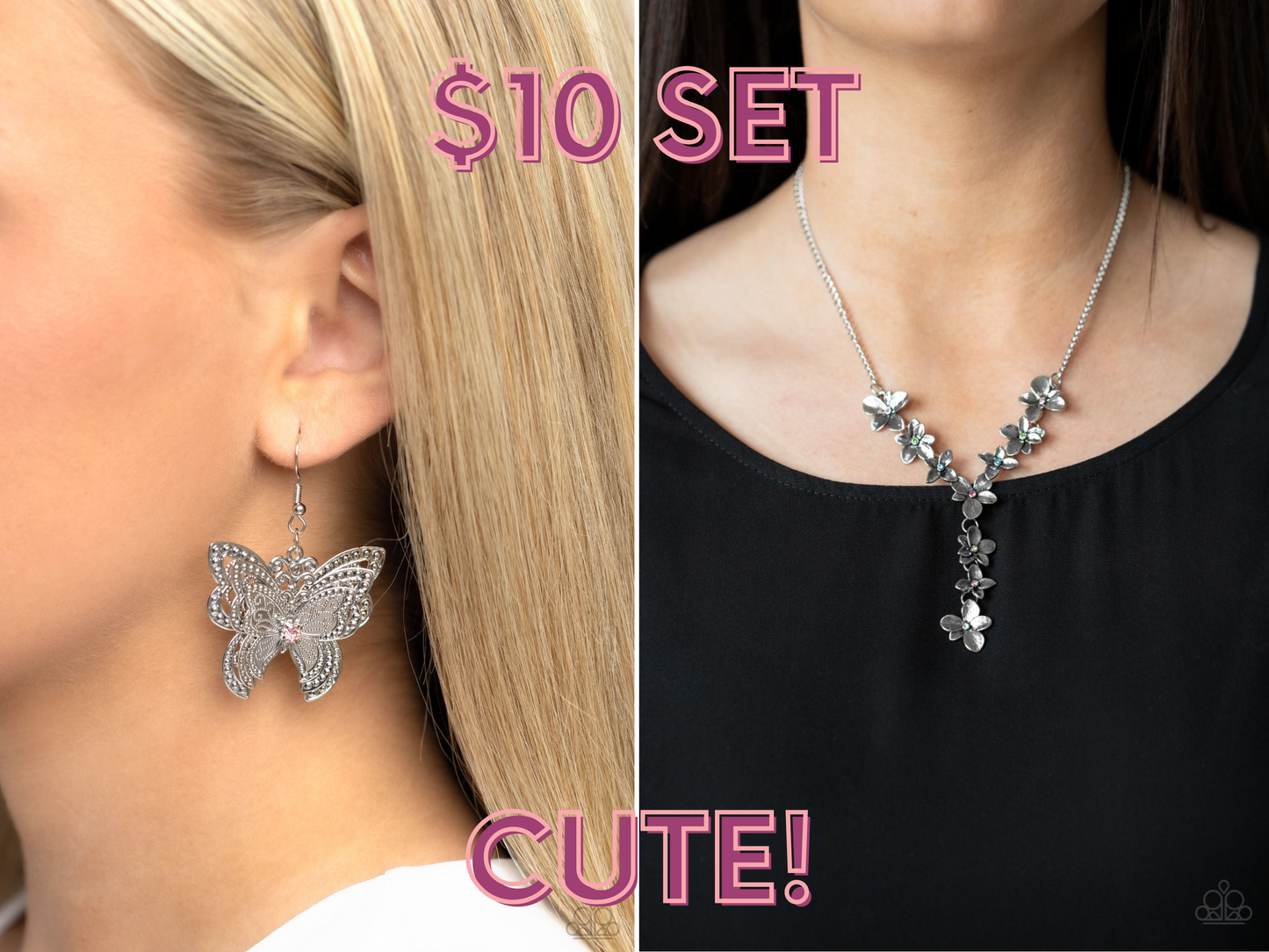 $16 SET - Paparazzi ♥ Layered Launch - Pink ♥  Earrings + Fairytale Meadow Necklace