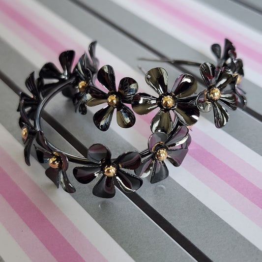 Paparazzi ♥ Floral Flamenco - Black ♥  Earrings