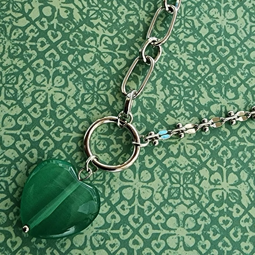 Paparazzi ♥ Definition of HEART - Green ♥  Necklace