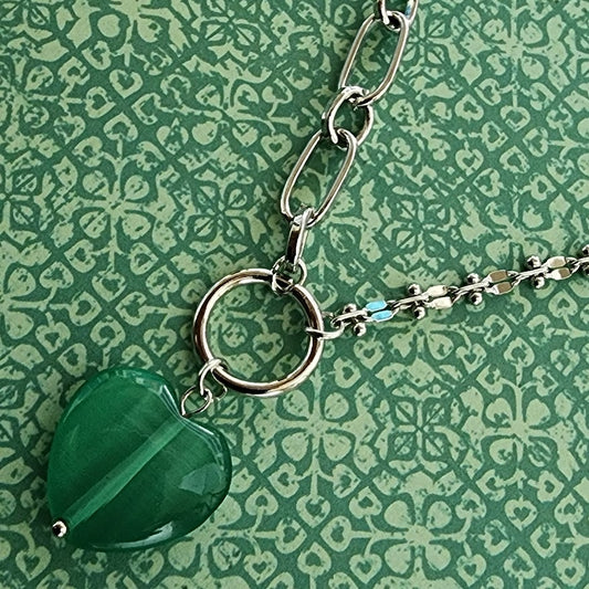 Paparazzi ♥ Definition of HEART - Green ♥  Necklace
