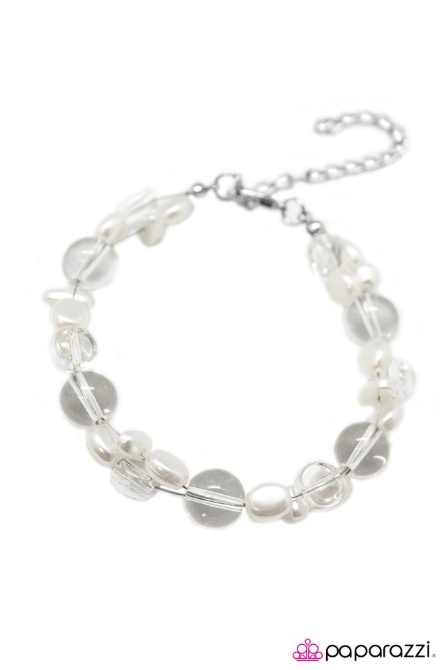 Paparazzi ♥ Dont Forget to Breathe - White ♥ Bracelet